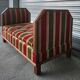 Ensemble banquette, 2 coussins et 2 rideaux Art Déco