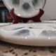 6 Moulin des Loups oyster plates in white and gray barbotine