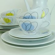 Mid century coffee crockery schirnding bavaria abstract decor in pastel colors 1950s