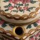 20th century polychrome porcelain inkwell floral decoration