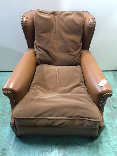 Leather wingback chair