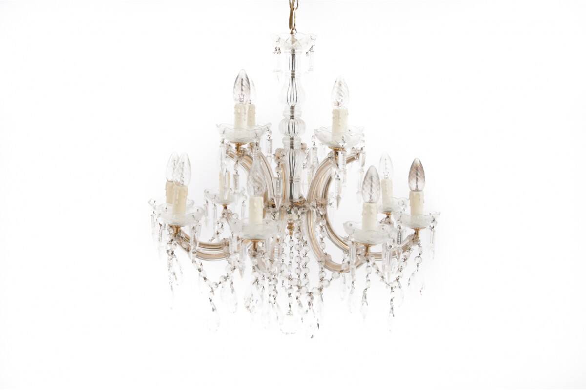 Crystal chandelier, Western Europe, mid-20th century.