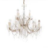 Crystal chandelier, Western Europe, mid-20th century.