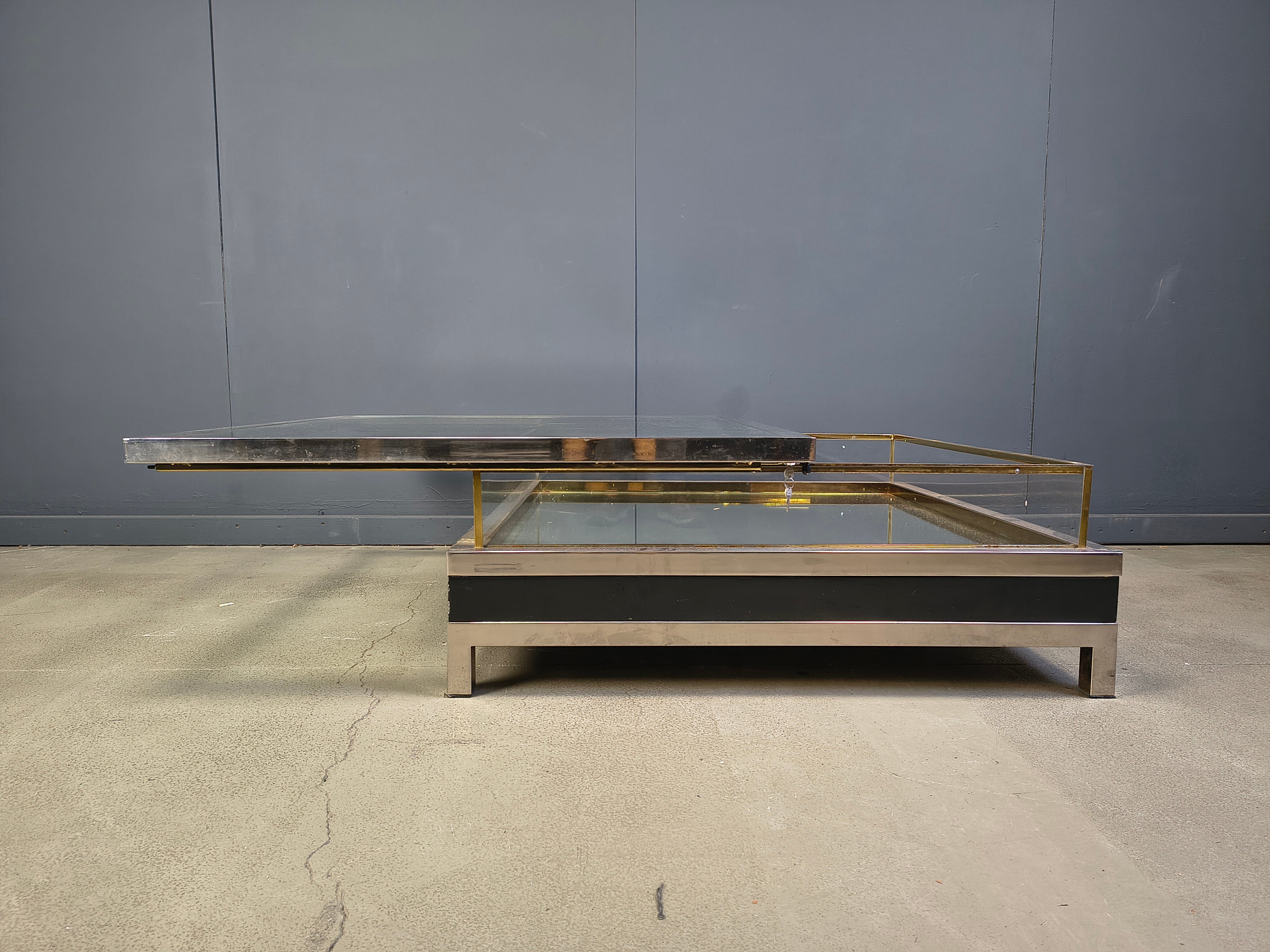 Vintage sliding top coffee table, 1970s