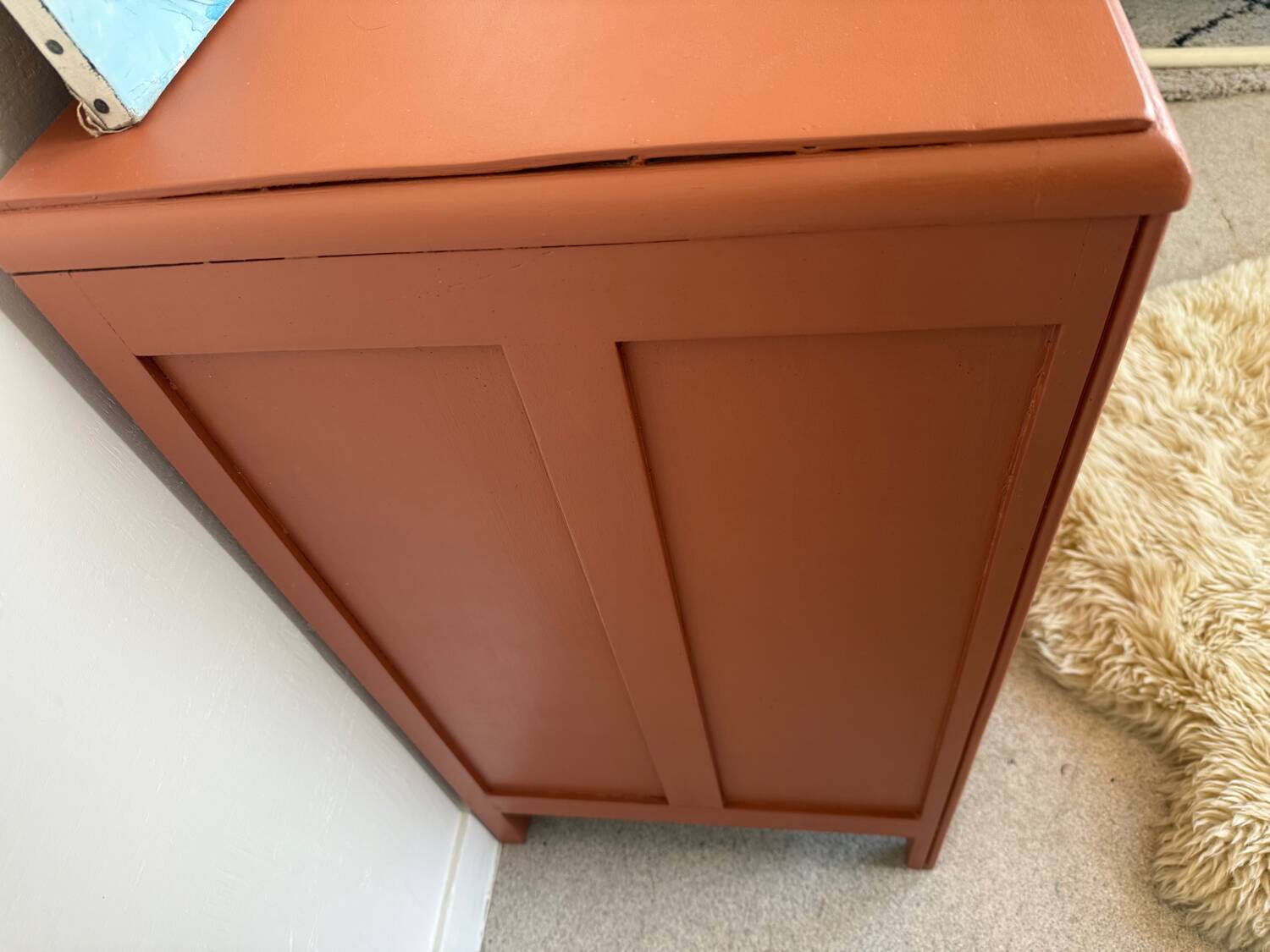 Commode vintage bois terra cotta art déco