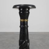 Antique Black Belgian Marble Column, France ca. 1900