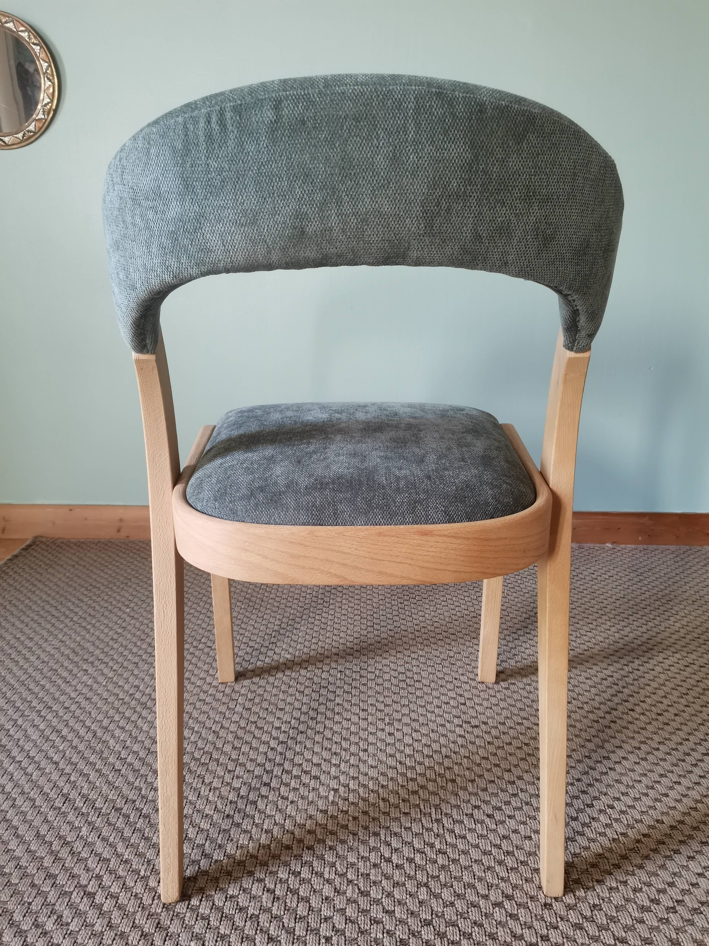Baumann aqua green gondola chairs