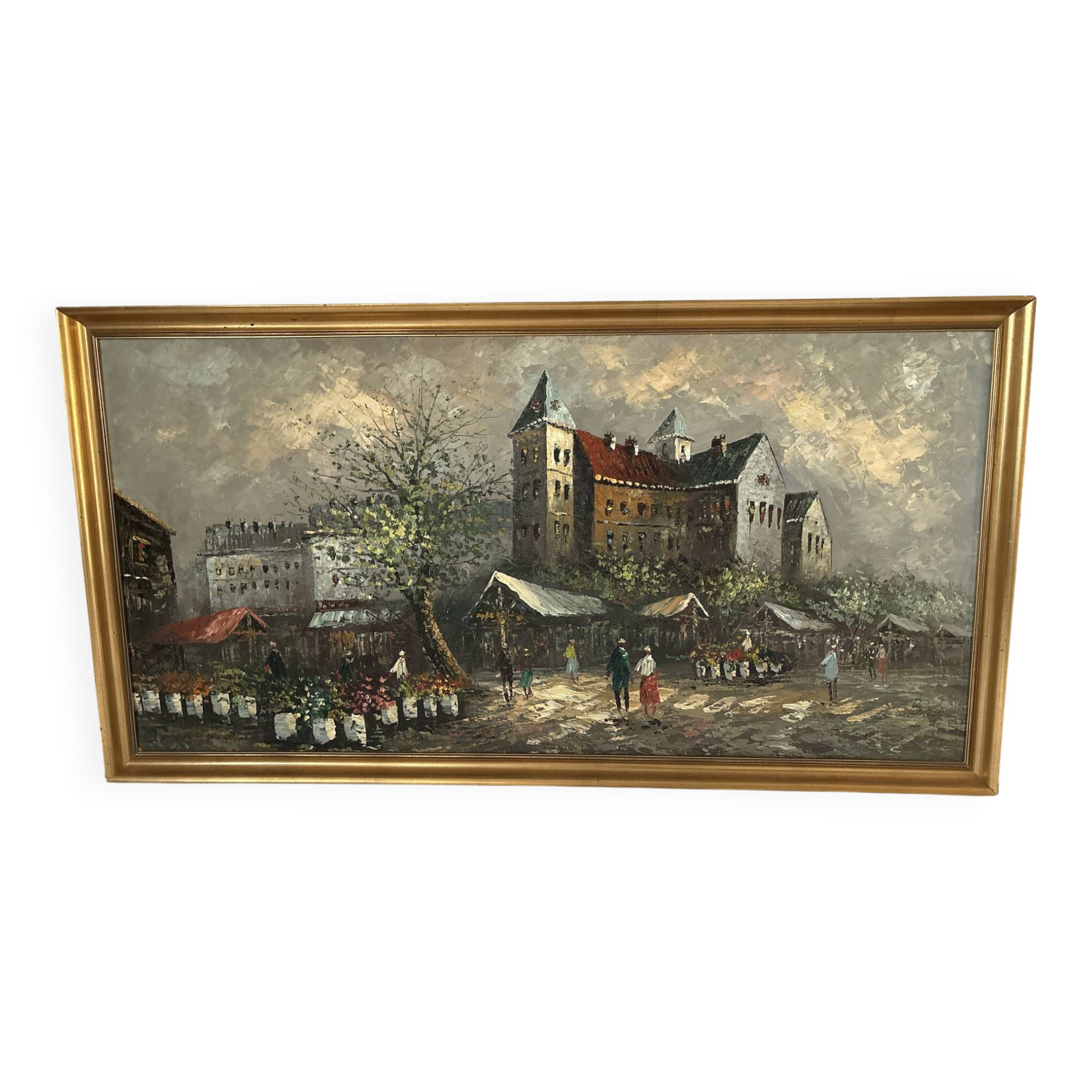 Large oil on canvas by Benett