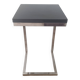 Contemporary C design side table — Heavy chrome steel and top