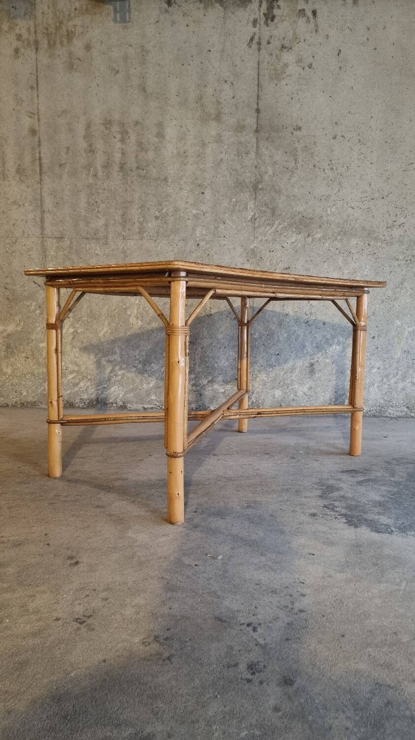 Vintage rattan table