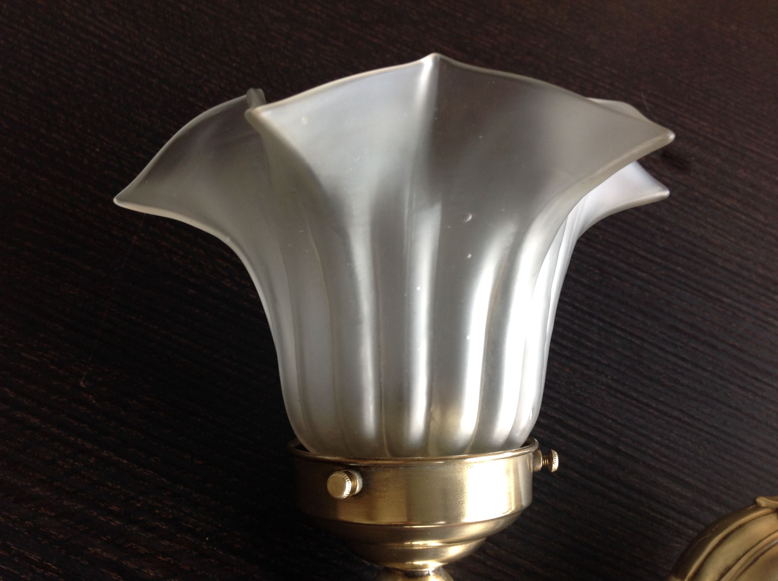 Wall light  in copper and glass art deco style / vintage 30-50 years