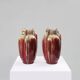 Pair of Sculptural Art Deco Glazed Ceramic Vases, Belgium 1930s