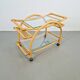 Vintage Trolley in Rattan, Bentwood and Leather, Italy, 1970s
