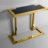 Rare Nucci Valsecchi console in bronze and blue granite, Italy 1970s