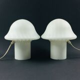 Pair of Striped Mushroom Table Lamps from Peill & Putzler, Germany, 1970s
