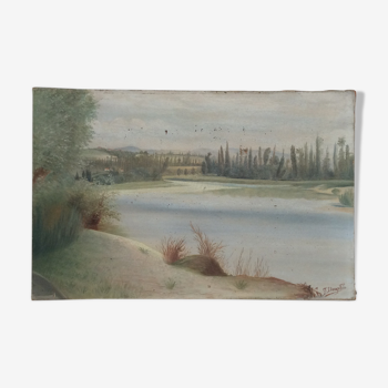 Oil painting on canvas landscape