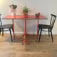 Table pliante pliable formica orange vintage