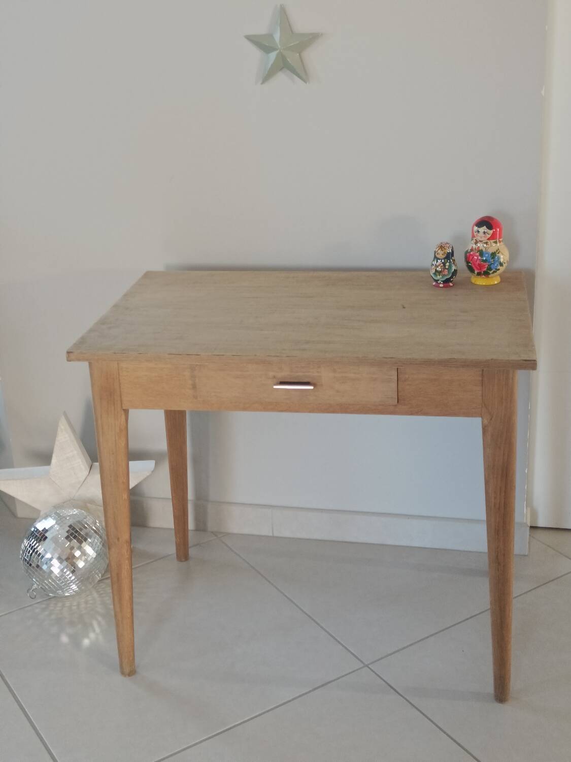 Raw wood desk, 1960s