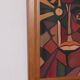Huile sur toile scandinave originale – “Visage” – TNX 88 cadre vintage