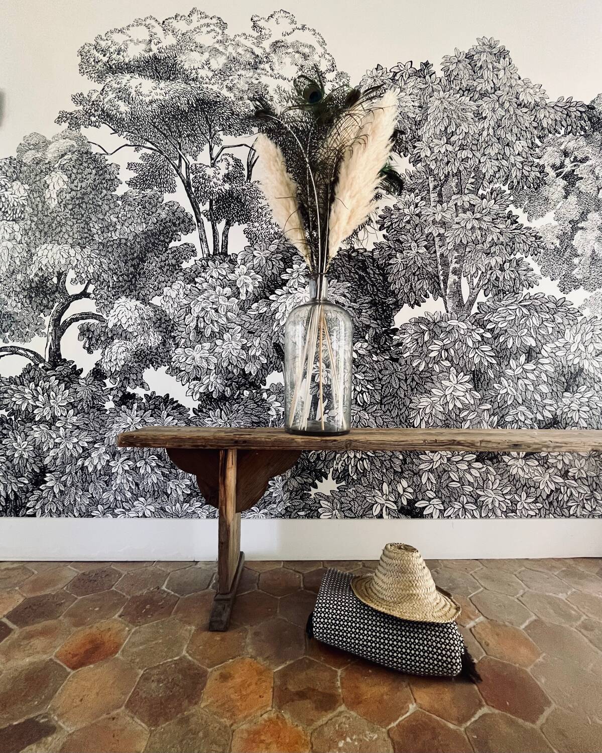 Weathered farm bench