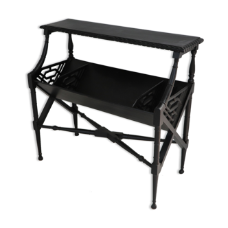 Black lacquered Indochinese console with disk storage