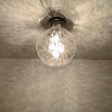 Grande lampe encastrée en verre glacé par Doria