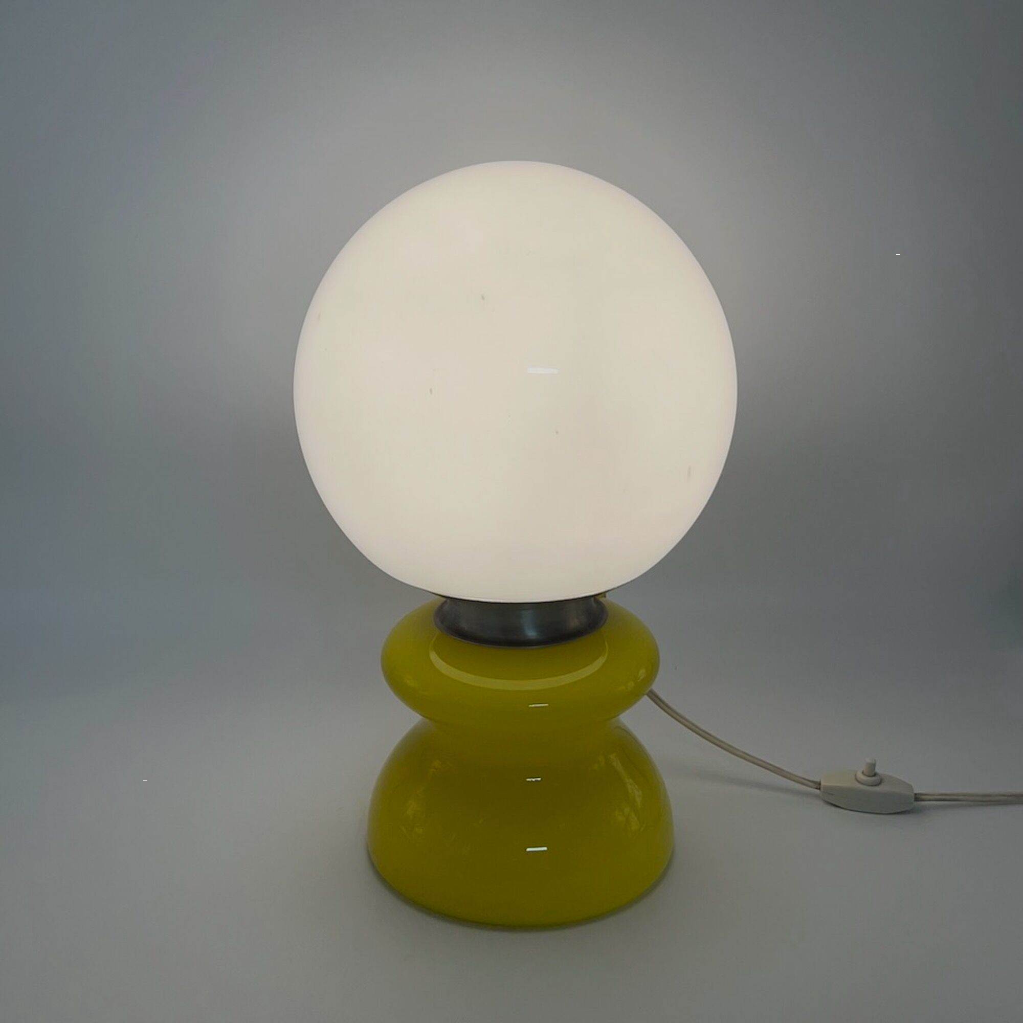 Vintage yellow opaline glass made in italy,60s