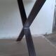 Table with raw solid top