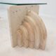 Italian marble coffee or side table with glass, 1970s