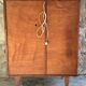 Rattan cabinet with integrated illuminating secretary vintage 1960