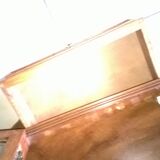 Half moon, oak, bevelled glasses
