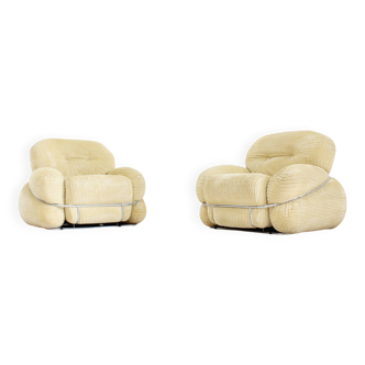 Fauteuils vintage Adriano Piazzesi Okay des années 1970, Italie, lot de 2