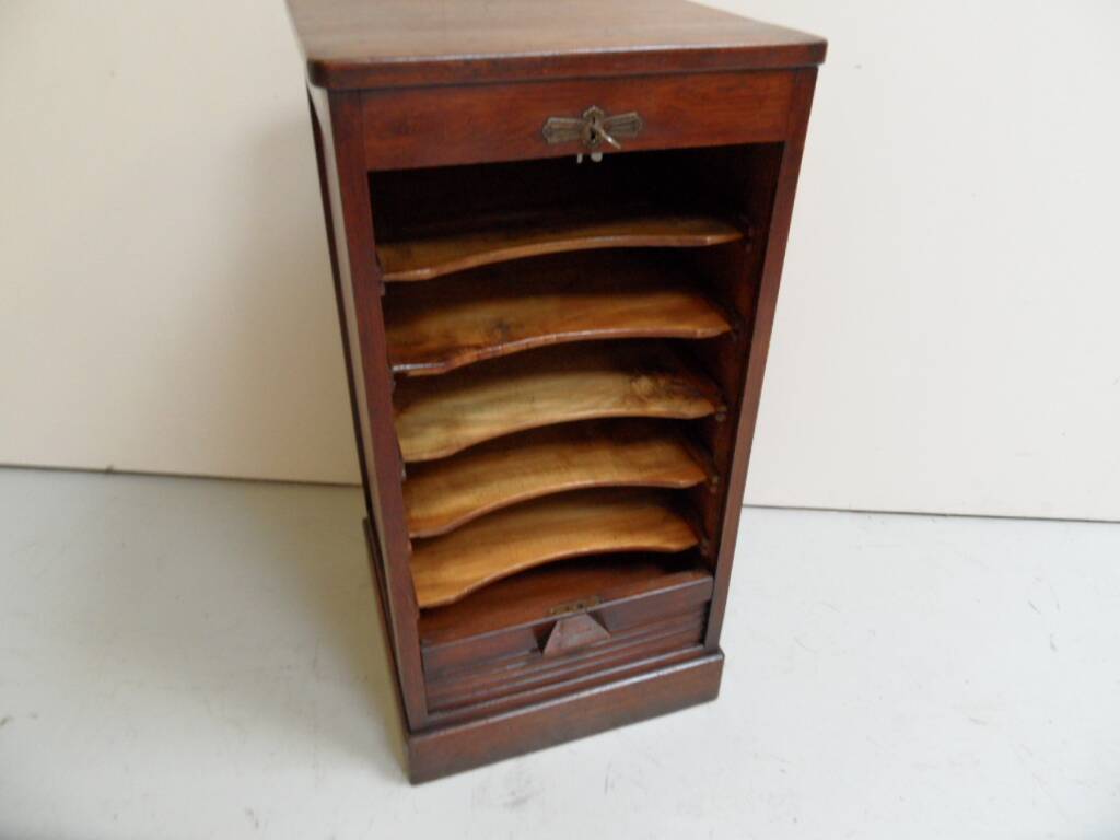 Antique filing cabinet with roller shutter