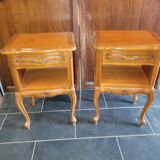 Pair of Louis XV style oak bedside table