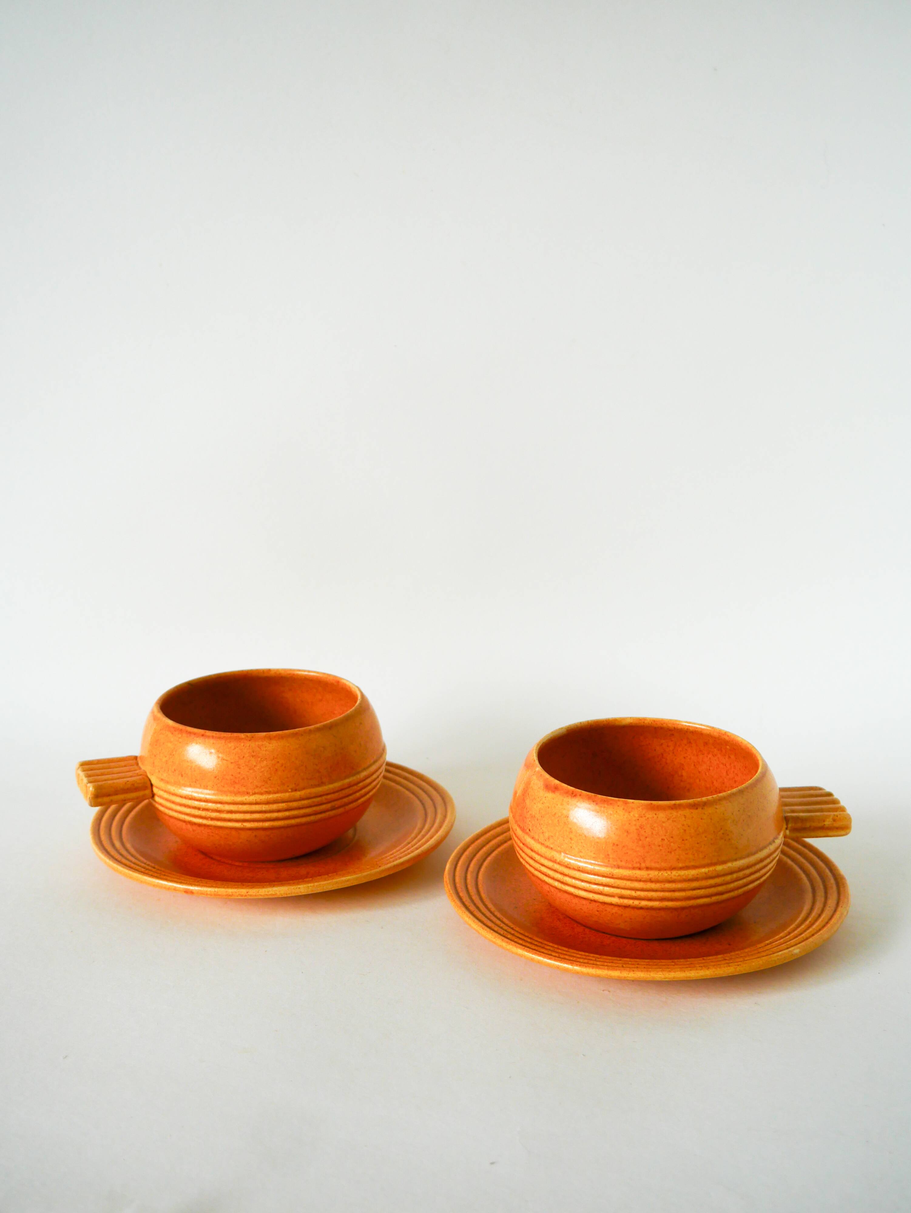 Pair of stoneware lunch plates, Made in France, 1970