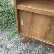 Meuble tv, bibliothèque basse vintage pieds compas