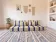 Royal blue striped floor cushion – Hanbel in handwoven ivory wool