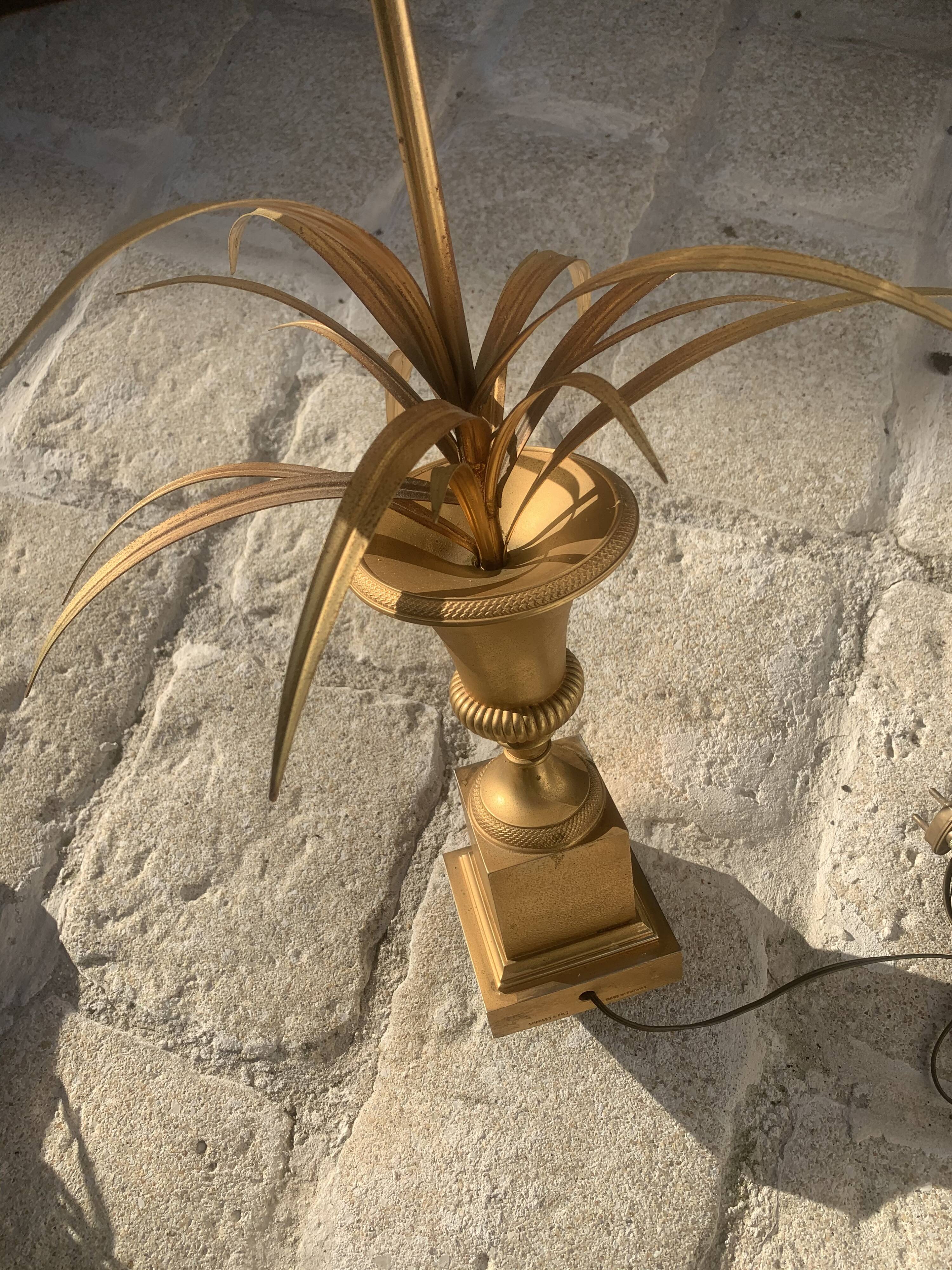 Bronze Palm lamp by Maison Charles