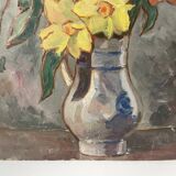 Oil portrait on cardboard of a man 50s