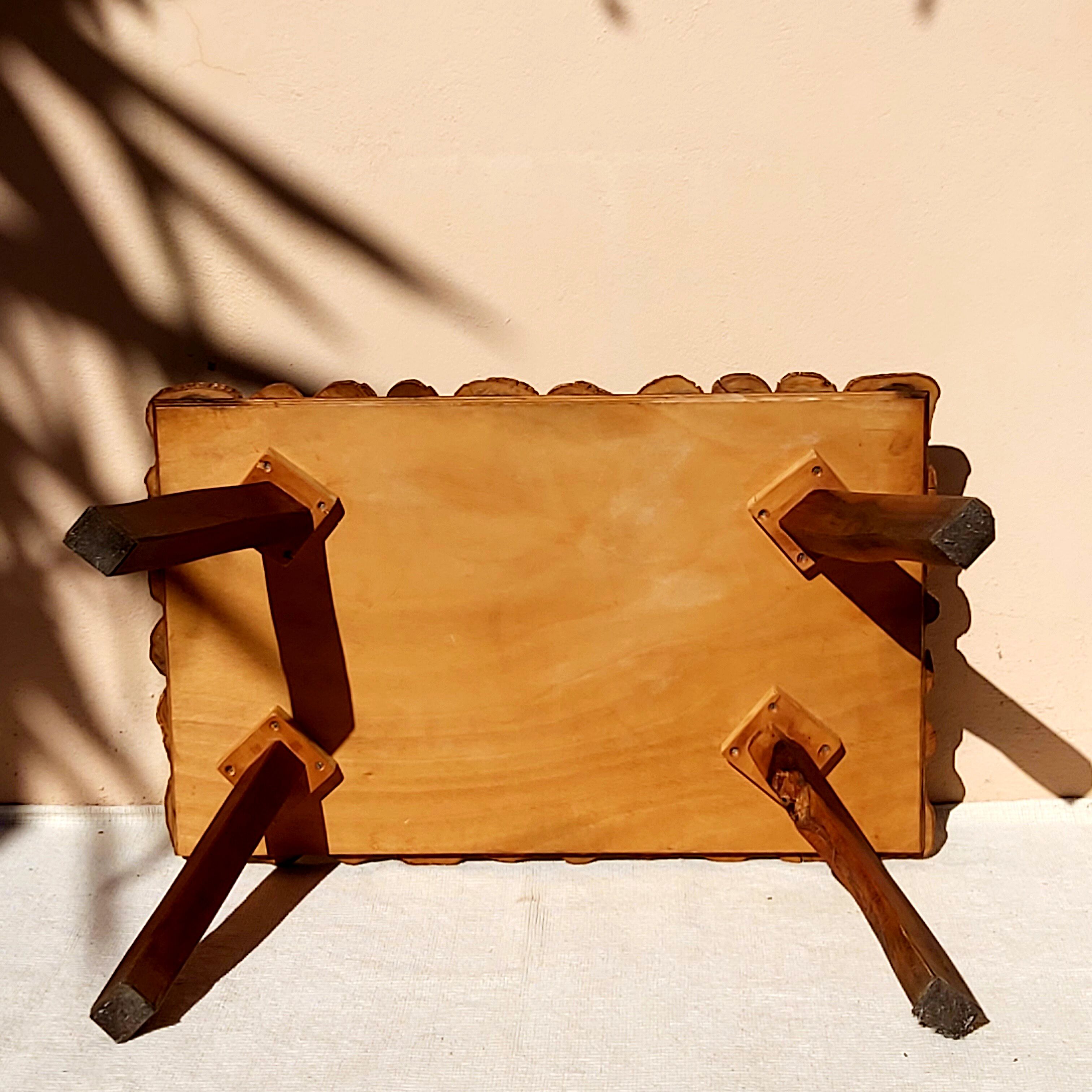 Vintage coffee table olive wood