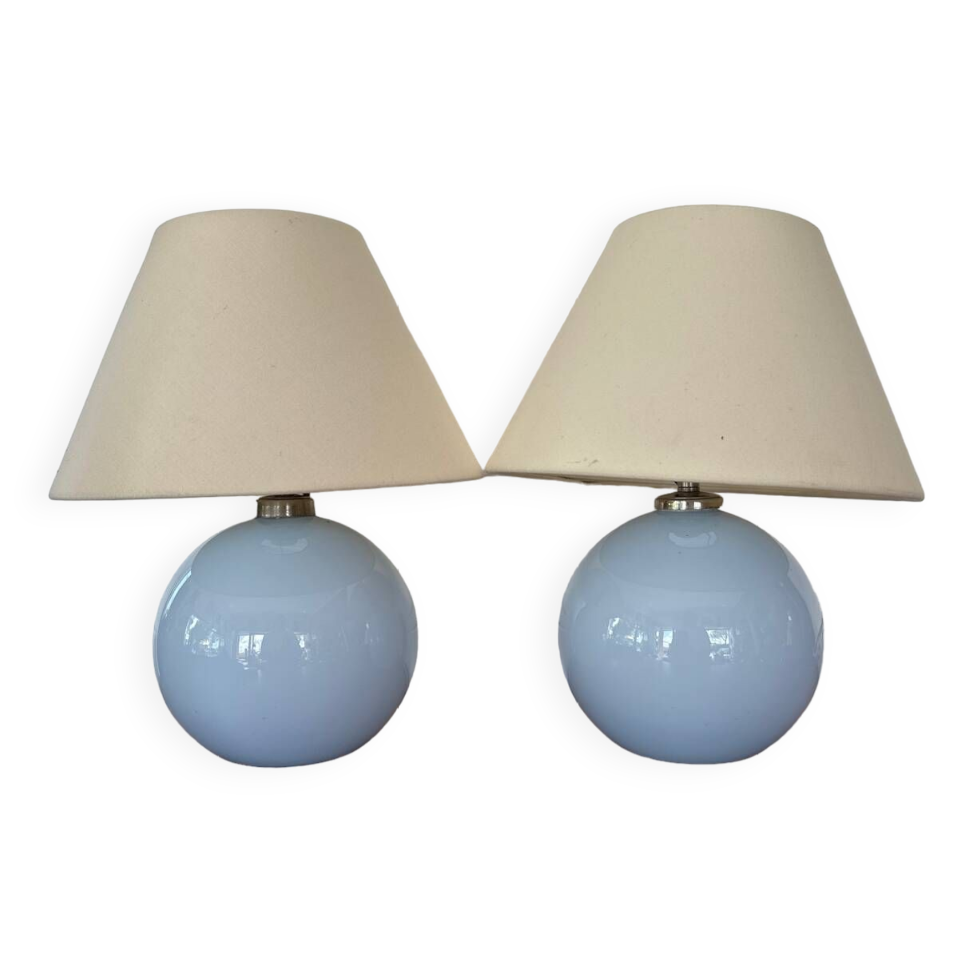 Paire lampes opaline
