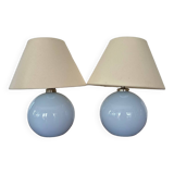 Pair of opaline lamps