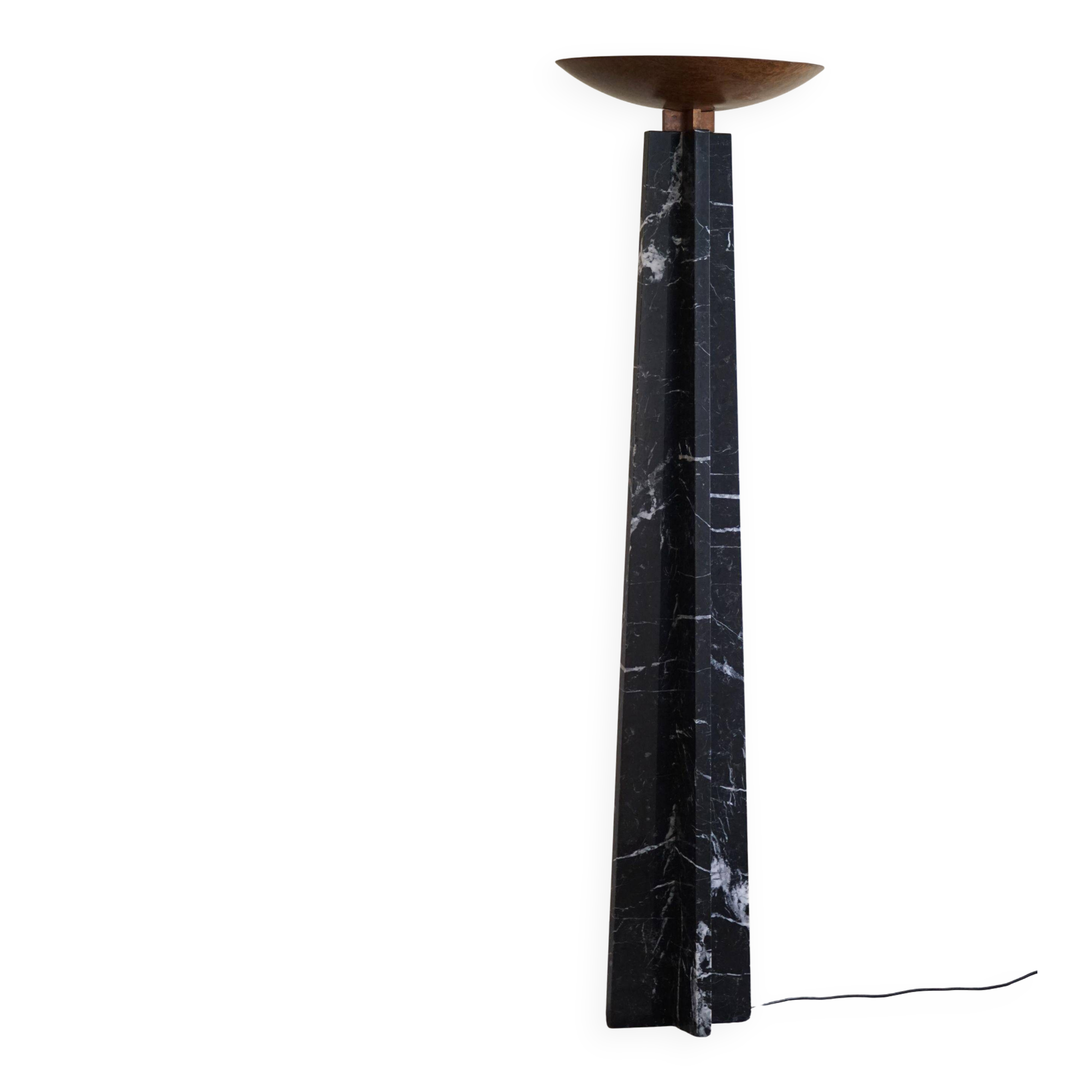 Massimo & Lella Vignelli, floor lamp in copper and marble, Wagneriana, Italy, 1986