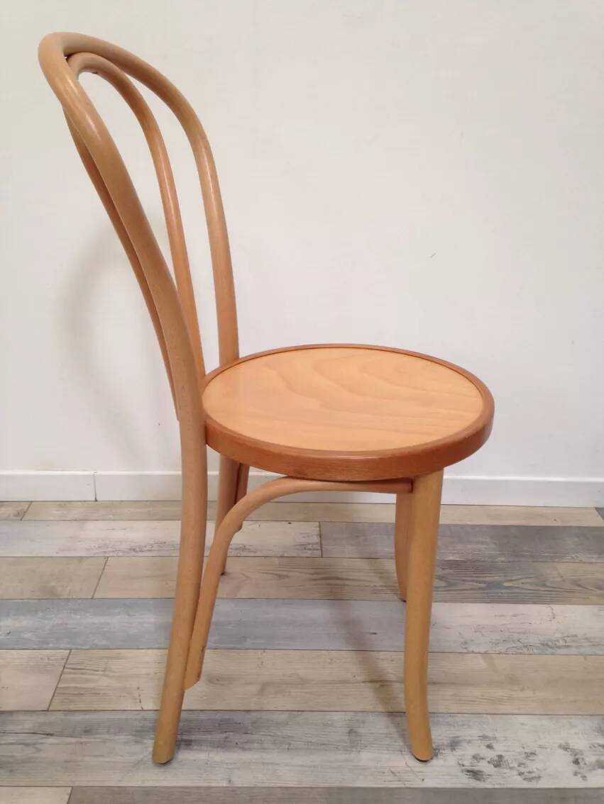 Pair of curved wooden bistro chairs