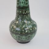 Grand vase en céramique terre-mêlée verte de Jean Gerbino Vallauris