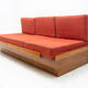 Mid century sofabed in walnut by Jindrich Halabala for UP Zavody, 1950´s