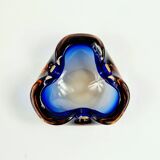 Mid-Century Blue Murano Glass Bowl/Ashtray by Flavio Poli for Seguso, 1960s