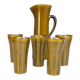 Vintage orangeade service in glazed ceramic – Gladys jug & 5 glasses