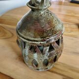 Signed sandstone lantern candle holder
