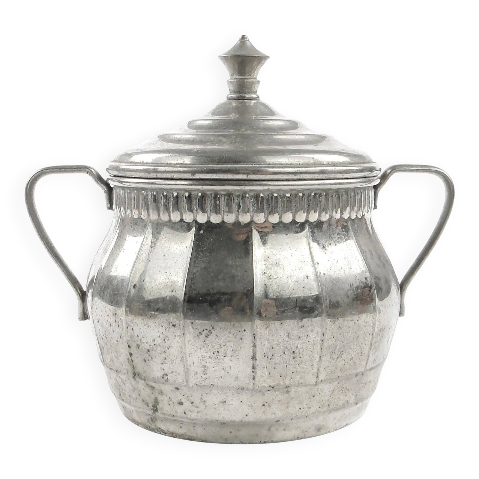 Art Nouveau sugar bowl, silver-plated brass, Berndorf, Germany, early 20th century
